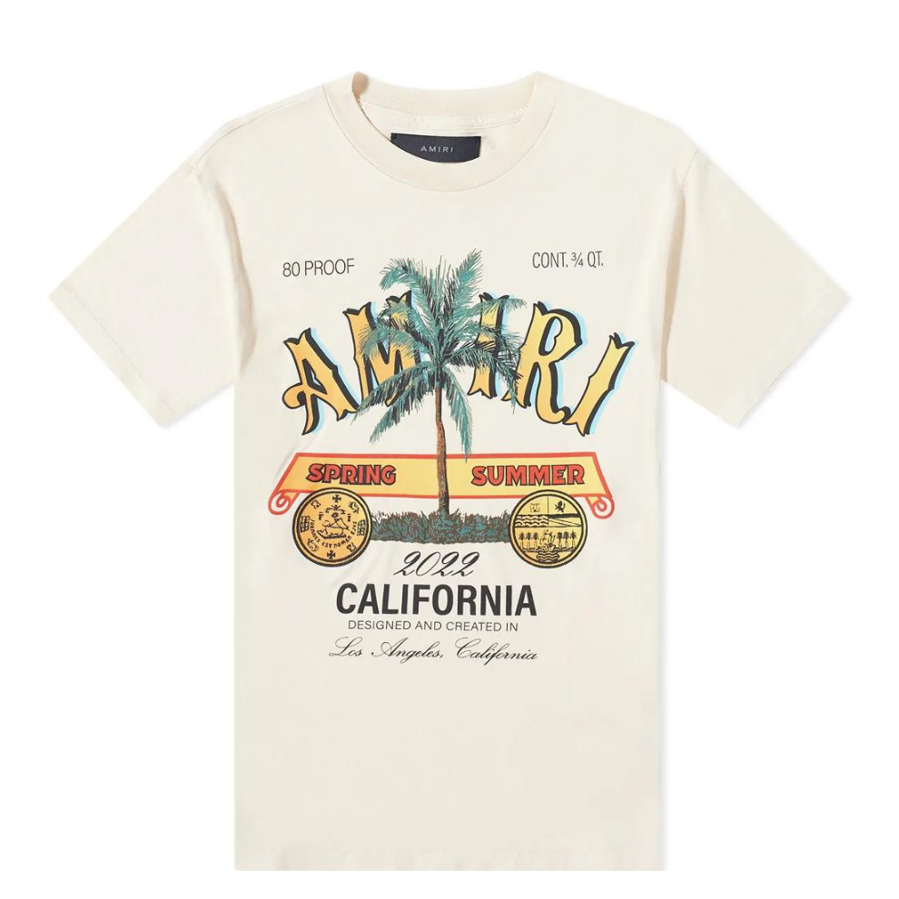 AMIRI RUM LABEL TEE ALMOND