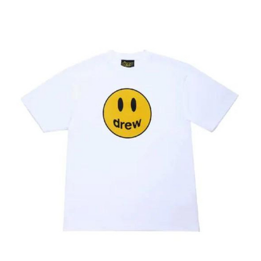 Drew House Mascot - White Distress Smiling Face Short Sleeve T-shirt Unisex
