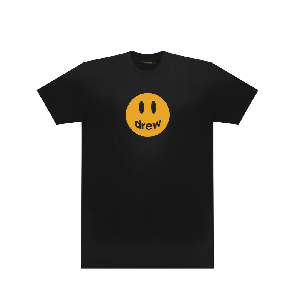 Drew House Mascot - Black Distress Smiling Face Short Sleeve T-shirt Unisex