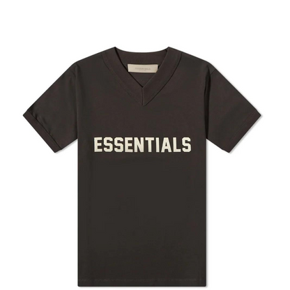 FEAR OF GOD ESSENTIALS V-NECK LOGO TEE IRON