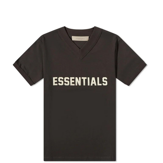 FEAR OF GOD ESSENTIALS V-NECK LOGO TEE IRON