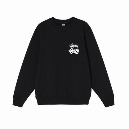 STUSSY DICE CREW SWEAT BLACK