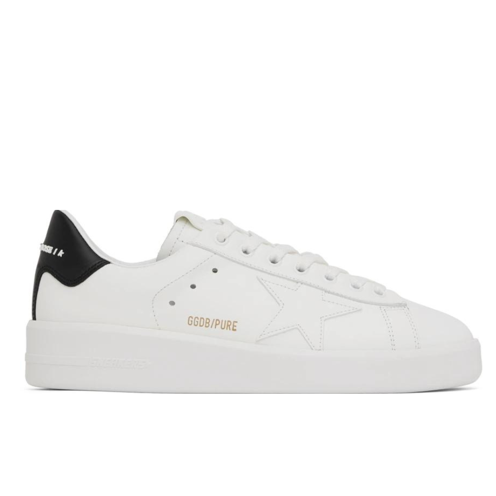 GOLDEN GOOSE White & Black Purestar Sneakers