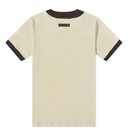 FEAR OF GOD ESSENTIALS V-NECK LOGO TEE WHEAT
