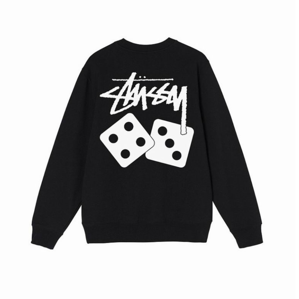 STUSSY DICE CREW SWEAT BLACK