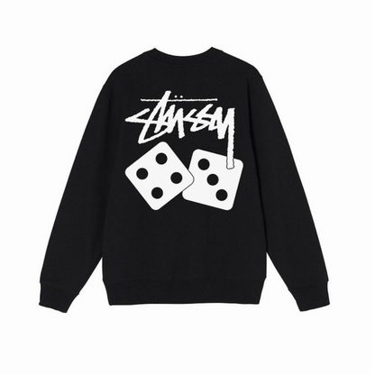 STUSSY DICE CREW SWEAT BLACK