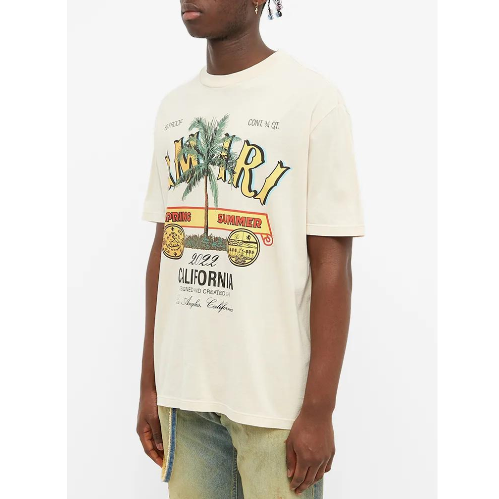 AMIRI RUM LABEL TEE ALMOND
