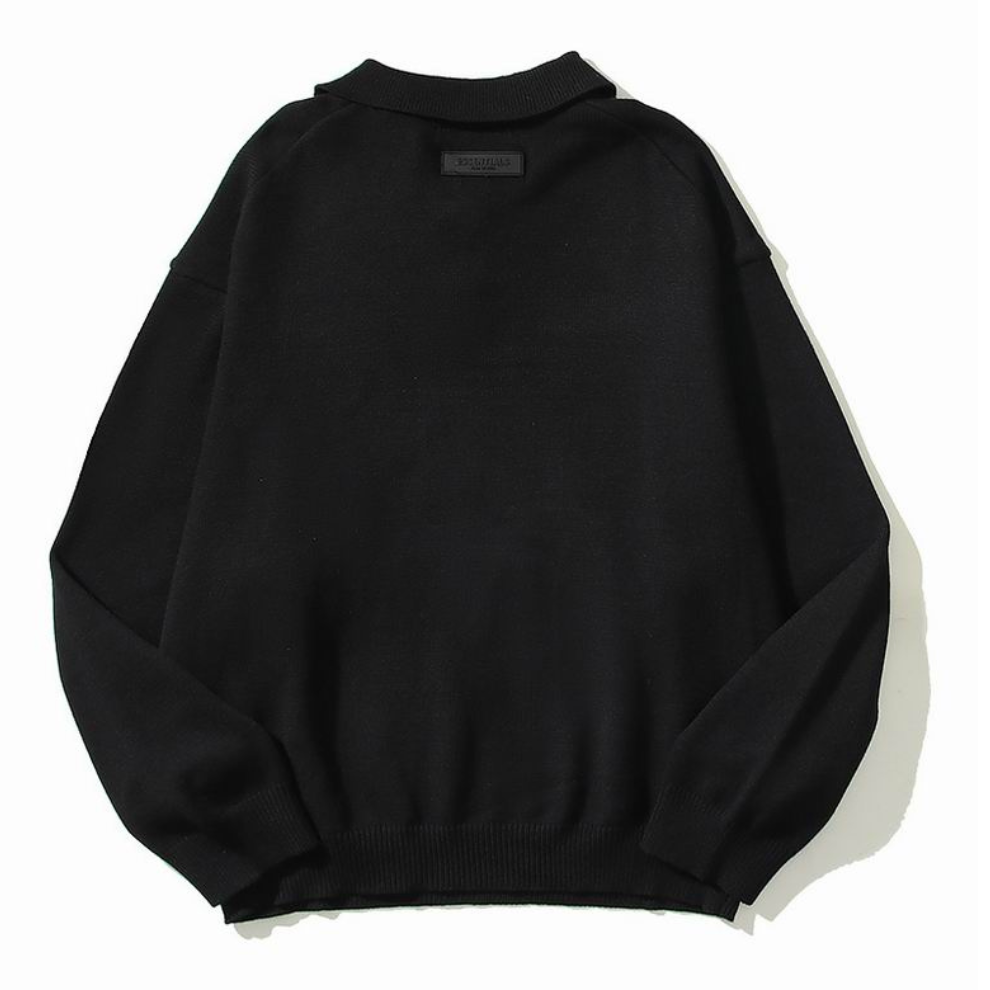 FEAR OF GOD ESSENTIALS - Logo-Appliquéd Knitted Polo Shirt - Black