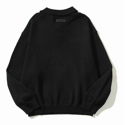 FEAR OF GOD ESSENTIALS - Logo-Appliquéd Knitted Polo Shirt - Black