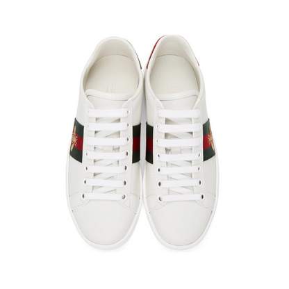 GUCCI NEW ACE GRG BEE SNEAKER WHITE