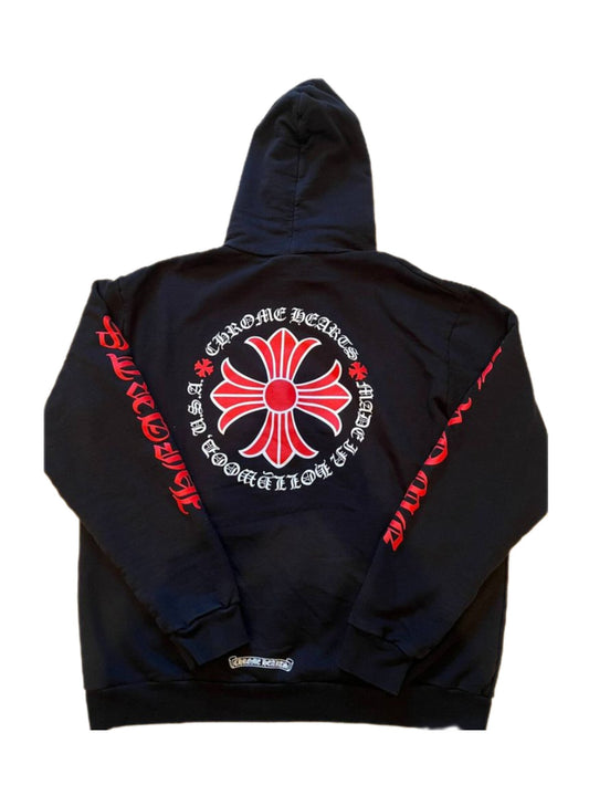 Black Horseshoe Chrome Hearts Zip-Up