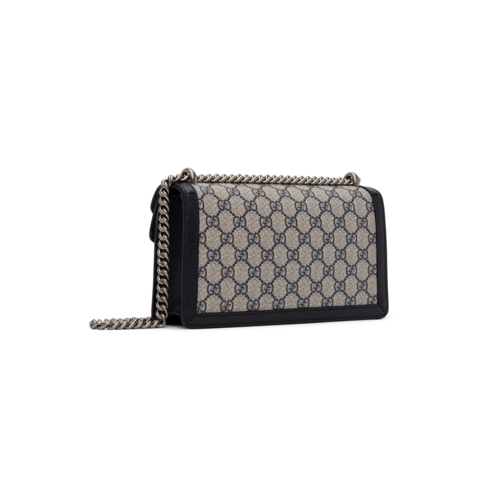 GUCCI Blue & Beige Small Dionysus GG Supreme Shoulder Bag