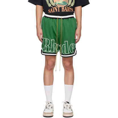 RHUDE Green Court Shorts