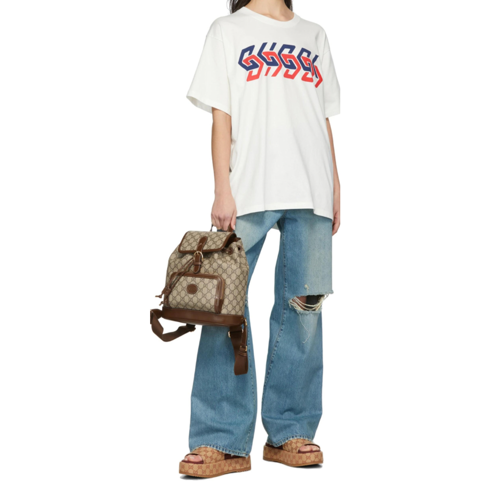 GUCCI Beige & Brown GG Supreme Retro Backpack