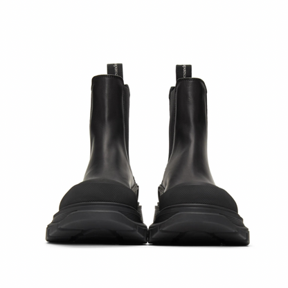 ALEXANDER MCQUEEN Black Tread Slick Chelsea Boots
