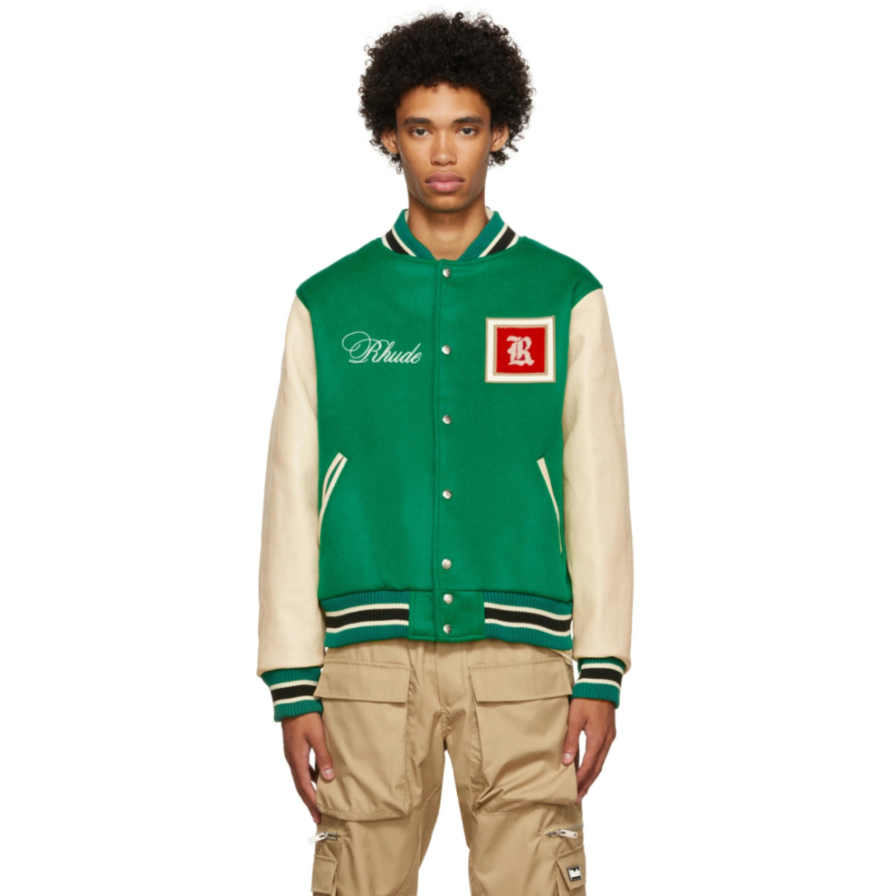 RHUDE Green Varsity Jacket