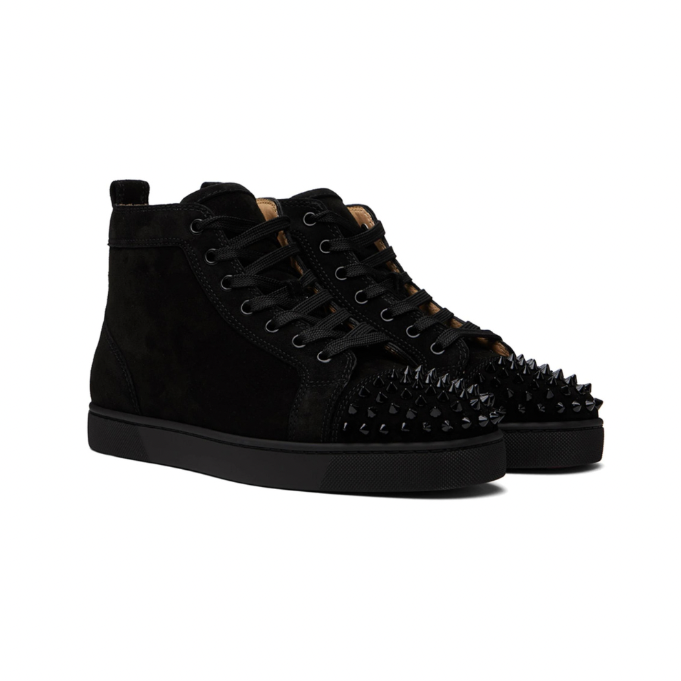 CHRISTIAN LOUBOUTIN Black Lou Spikes Sneakers