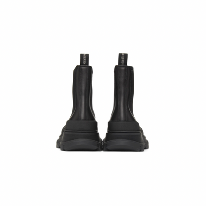 ALEXANDER MCQUEEN Black Tread Slick Chelsea Boots