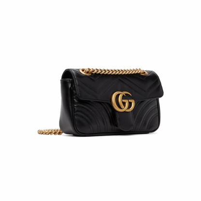 GUCCI Black Mini GG Marmont 2.0 Shoulder Bag