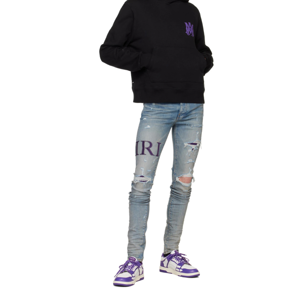 AMIRI Purple & White Skel Low Sneakers
