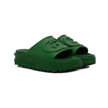 GUCCI Green Interlocking G Slides