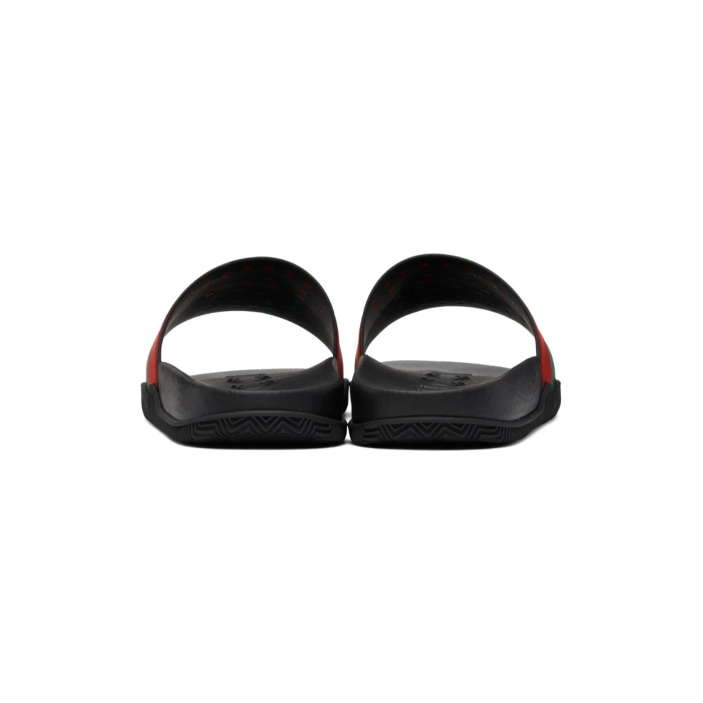 GUCCI Black Interlocking G Slip-On Sandals