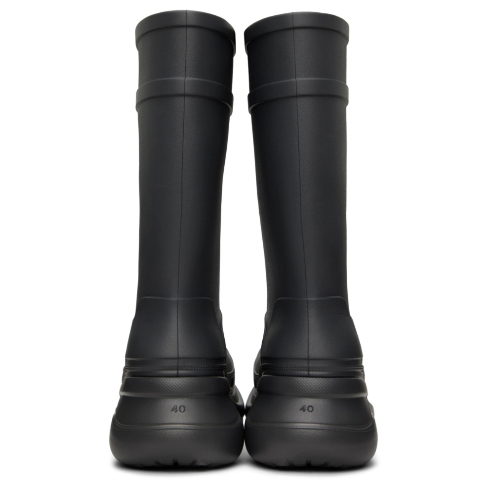 BALENCIAGA Gray Crocs Edition Boots