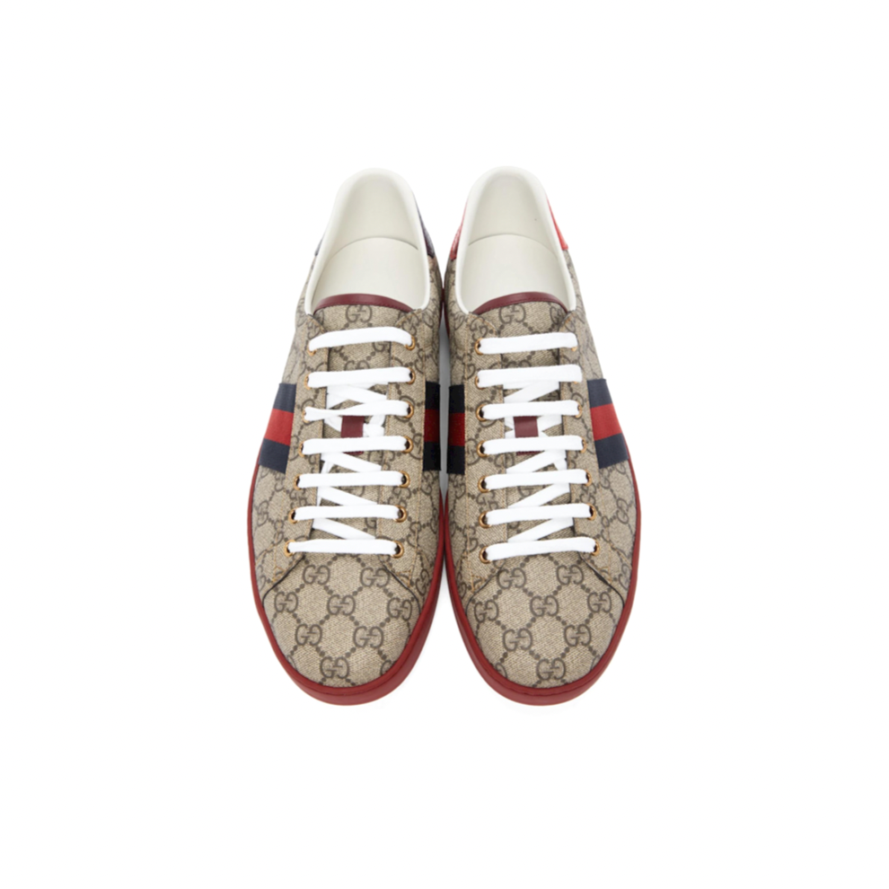 GUCCI Beige GG Supreme New Ace Sneakers