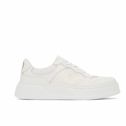 GUCCI White GG Embossed Sneakers