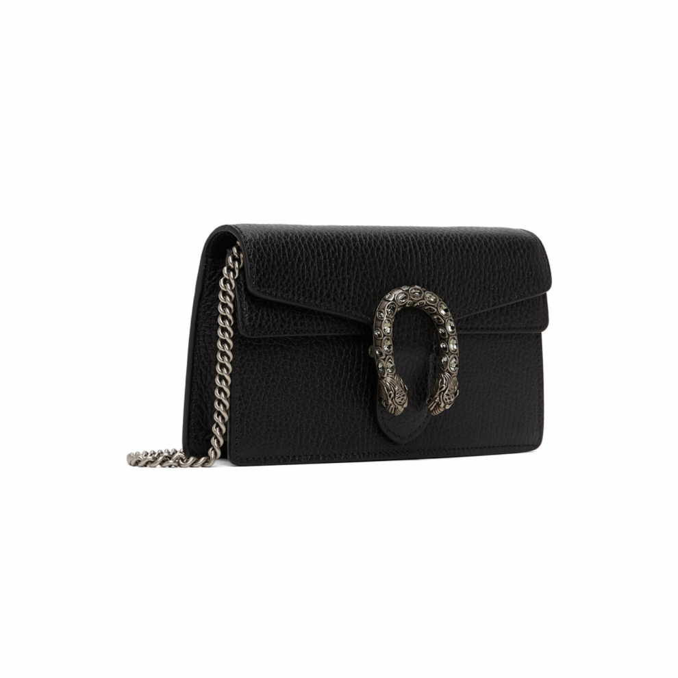 GUCCI Black Super Mini Dionysus Chain Bag
