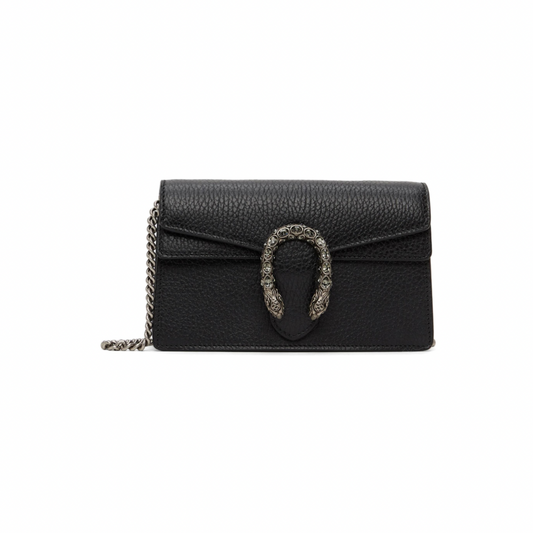 GUCCI Black Super Mini Dionysus Chain Bag