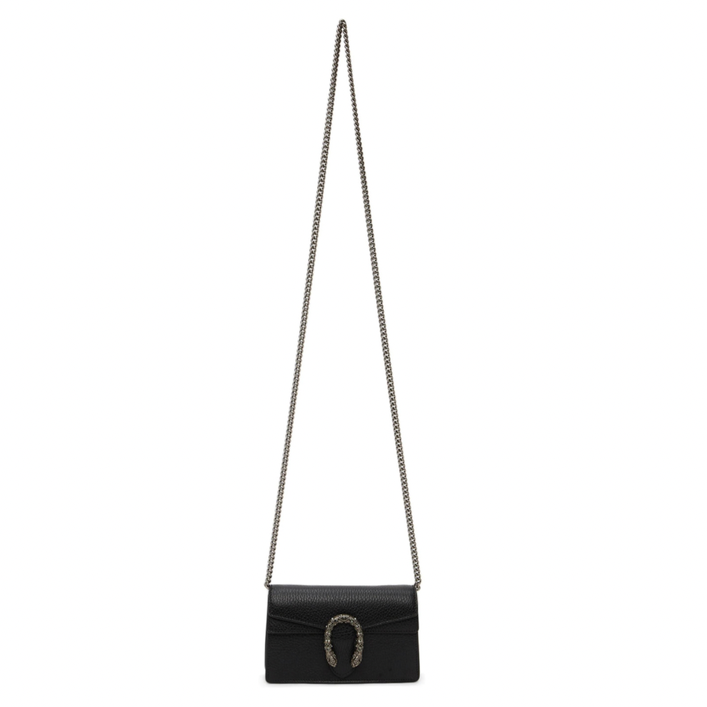 GUCCI Black Super Mini Dionysus Chain Bag