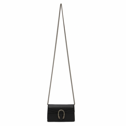 GUCCI Black Super Mini Dionysus Chain Bag
