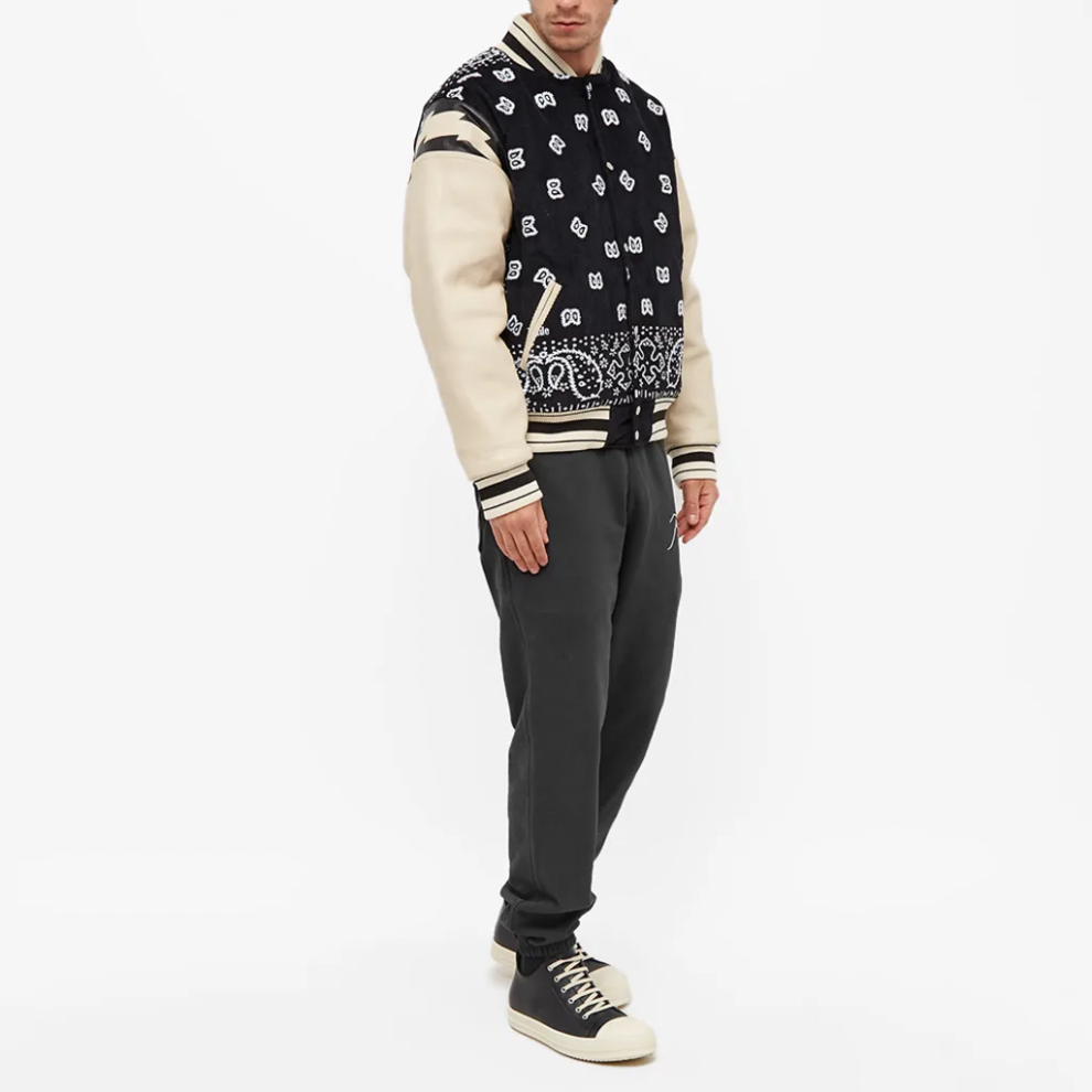 RHUDE BANDANA BOMBER JACKET BLACK & WHITE