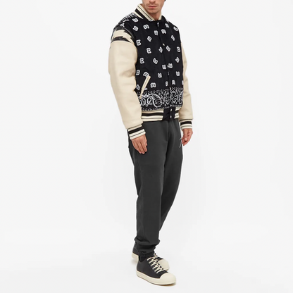 RHUDE BANDANA BOMBER JACKET BLACK & WHITE