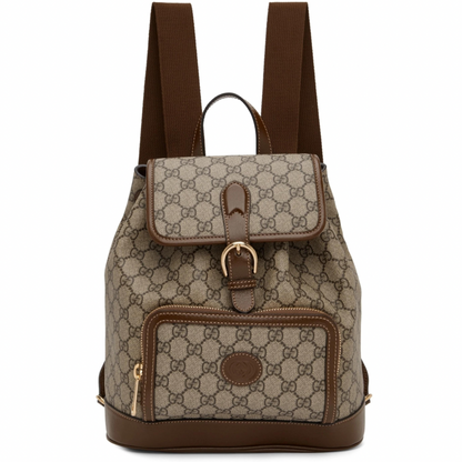 GUCCI Beige & Brown GG Supreme Retro Backpack
