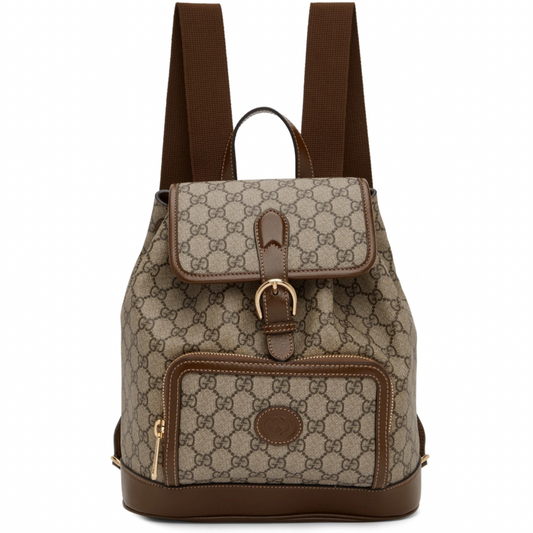 GUCCI Beige & Brown GG Supreme Retro Backpack