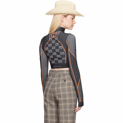 GUCCI Black 'GG' Sports Top