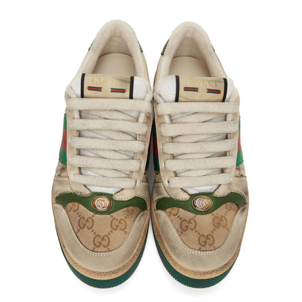 GUCCI Beige Screener GG Sneakers
