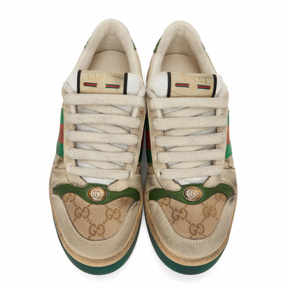 GUCCI Beige Screener GG Sneakers