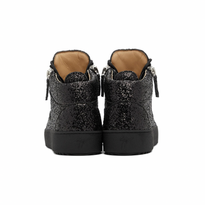 GIUSEPPE ZANOTTI Black Glitter Kriss High-Top Sneakers