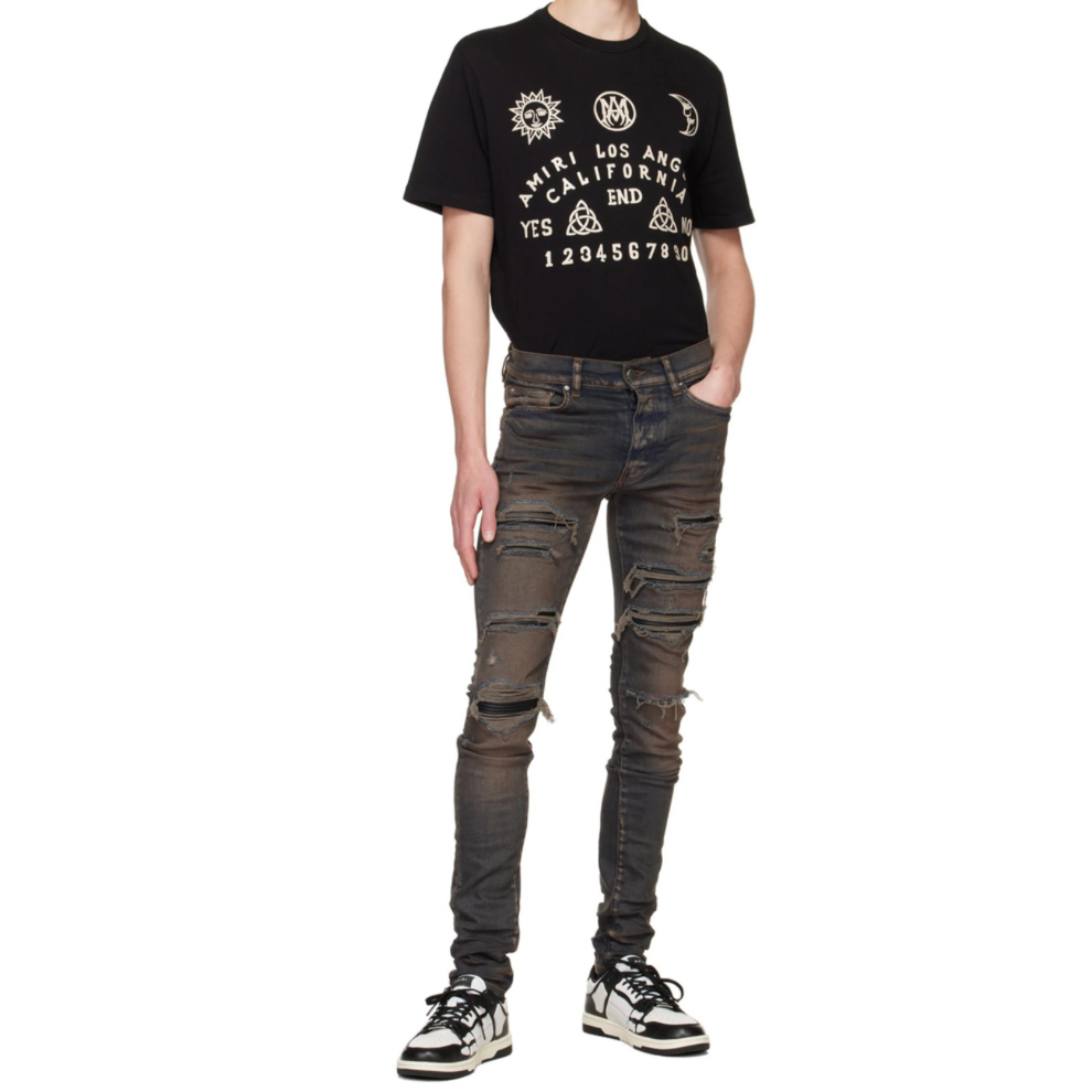 AMIRI Black & White Skel Low Sneakers