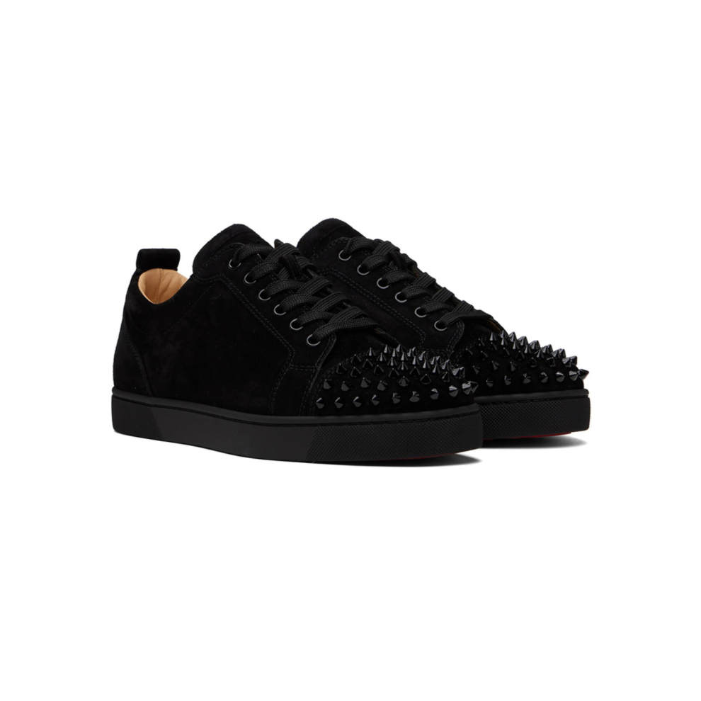 CHRISTIAN LOUBOUTIN Black Louis Junior Spikes Sneakers