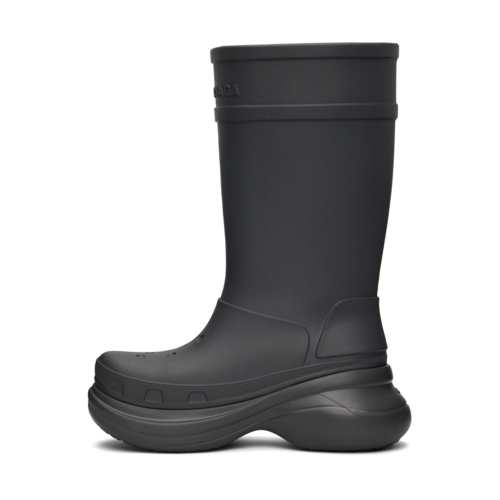 BALENCIAGA Gray Crocs Edition Boots