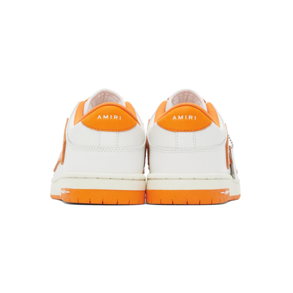 AMIRI White & Orange Skel Top Low Sneakers
