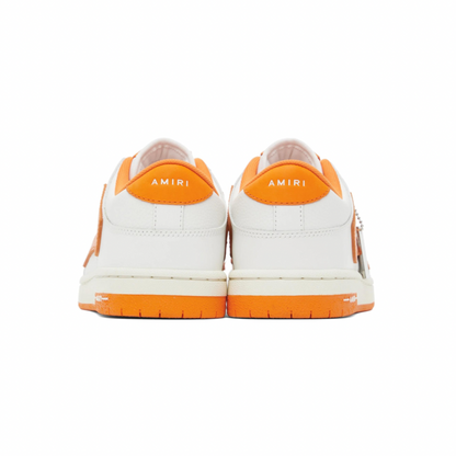 AMIRI White & Orange Skel Top Low Sneakers