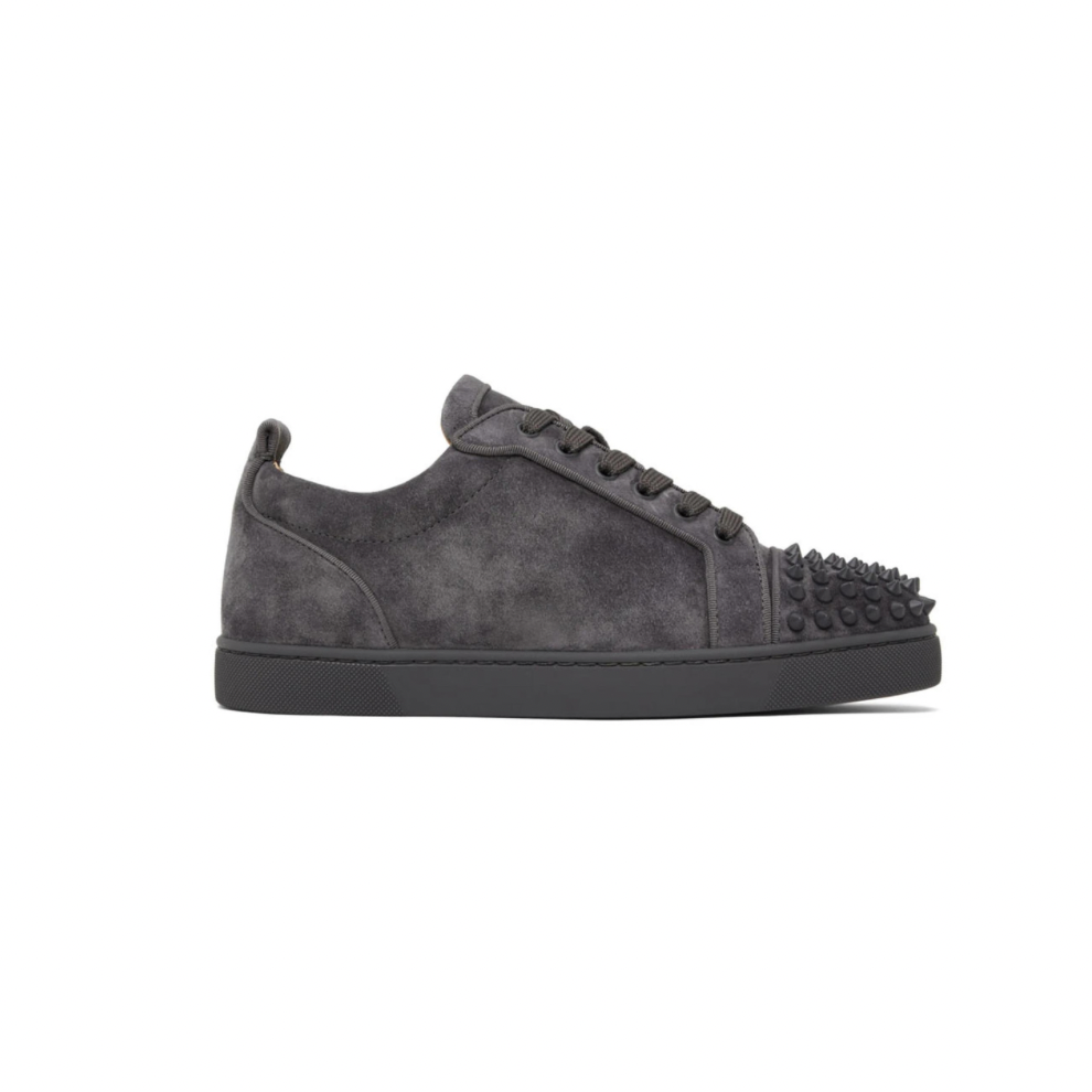CHRISTIAN LOUBOUTIN Gray Louis Junior Spikes Orlato Low-Top Sneakers