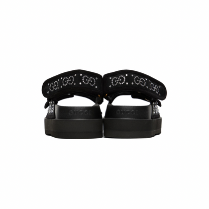 GUCCI Black Crystal GG Sandals