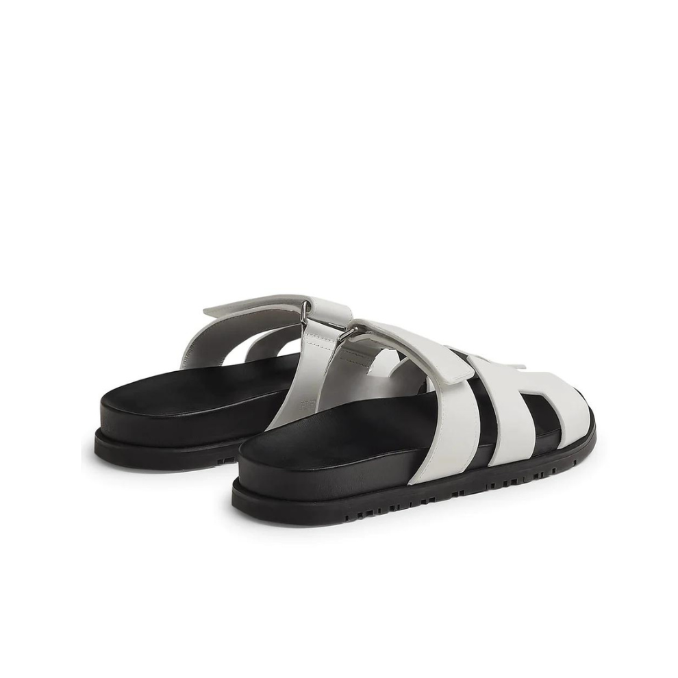 HERMES PARIS CHYPRE WHITE BLACK SANDAL