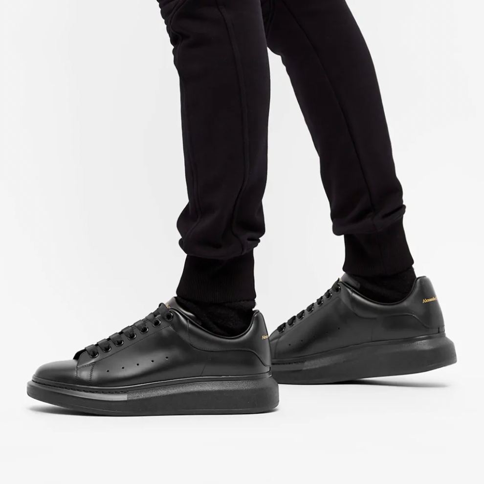 ALEXANDER MCQUEEN WEDGE SOLE SNEAKER TRIPLE BLACK